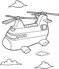 Sticker - Big Helicopter Vector Illustration Art