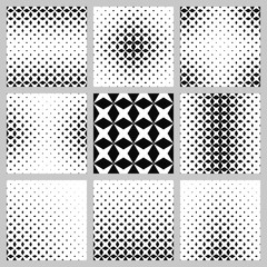 Poster - Black and white rhombus pattern background set