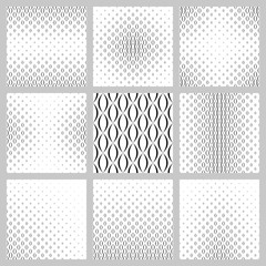 Poster - Black and white curved shape pattern background set
