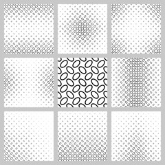Poster - Black and white ellipse pattern background design set