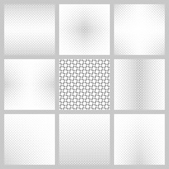 Poster - Black and white abstract angular square pattern design set