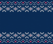 Knitted Seamless Pattern For Sweater. Vector Background