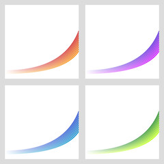 Poster - Simple color abstract curved stripe background set