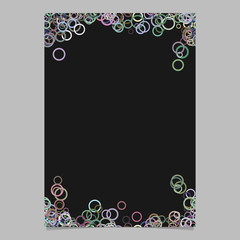 Poster - Abstract random circle design page template - vector blank stationery border design with colorful rings on black background