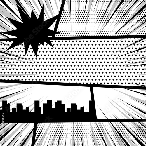 Vector Illustration Halftone Dot Mockup For Comic Text Comics