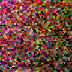 Poster - Abstract gradient tiled triangle pattern background - vector mosaic graphic design with multicolored regular triangles