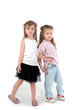 © rozaivn58 - two girls the blonde in a shirt and jeans on wite background
