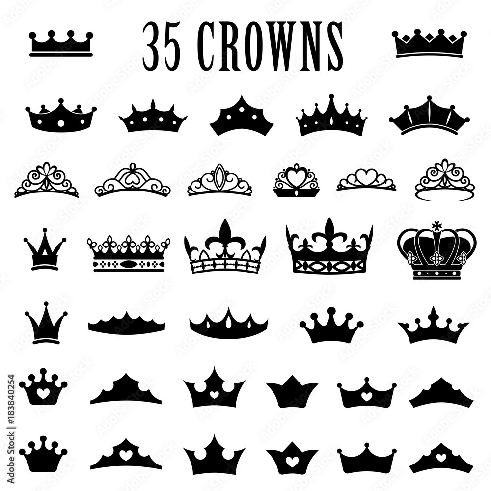 Download Crown Icons Princess Crown King Crowns Icon Set Antique ...