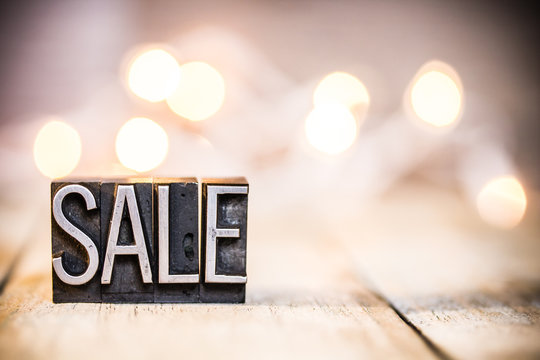 Sale Concept Vintage Letterpress Type Theme