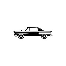 Vintage Red Retro Car. Transport Elements. Premium Quality Graphic Design Icon. Simple Icon For Websites, Web Design, Mobile App, Info Graphics