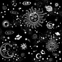Wall Mural - Bohemian Indian Mandala print. Vintage Henna tattoo style