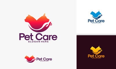 Pet Care logo designs vector, Animals Care logo template