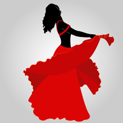 silhouette of oriental dancer