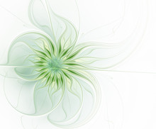 Abstract Fractal Green Flower