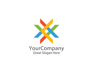 Poster - abstract letter X logo. smart education symbol concept