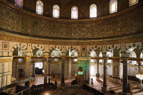 A View Shows Section From Inside The Dome Of The Rock