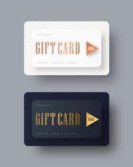 Poster - Template of vector classical strict gift cards with gold text