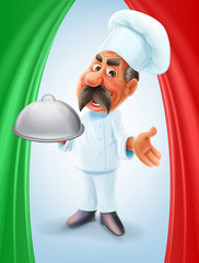 Wall Mural - chef italy menu