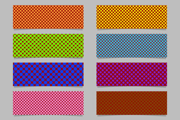 Poster - Seamless polka dot pattern horizontal banner background template set - vector graphic designs with colored circles