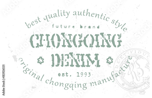 Poster Chongqing denim clothing tag, for retail business, denim or other product