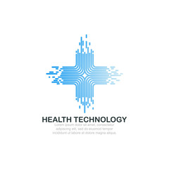 Health technology logo template