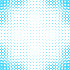 Poster - Geometrical abstract halftone circle pattern background - vector graphic design from cyan rings on white background