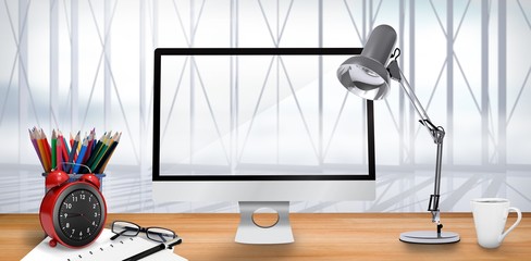 Poster - Composite image of office supplies on a desk