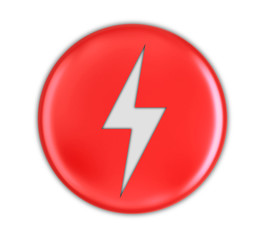 Poster - Button with Lightning. Image with clipping path