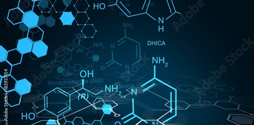 Cuadros en Lienzo Digital background with chemical sign