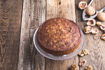 Wall Mural - Walnut cake on cakestand