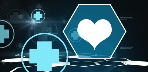 Poster - Digital background with heart sign 