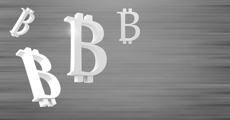 Poster - bitcoin symbol icons with grey background