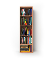 Poster - Letter I. Alphabet in the form of shelves with books isolated on white.
