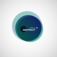 Aufkleber - Colorful overlay round abstract shape on white background. Vector creative circles