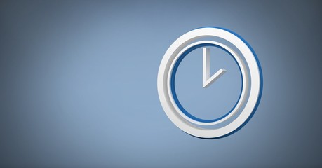 Poster - 3D clock icon with blue background
