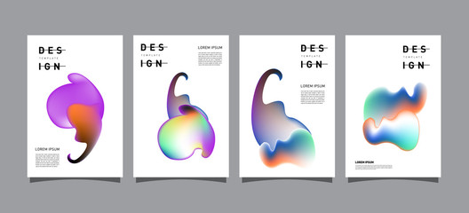 Leinwandbilder - Abstract Liquid color covers set. Fluid shapes composition. Futuristic design posters. Vector layout design template.
