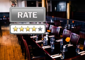 Sticker - Rate button and star reviews in restaurant