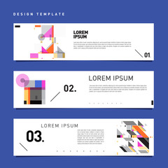 Aufkleber - Vector set abstract geometric design banner web template.