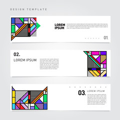 Aufkleber - Vector set abstract geometric design banner web template.