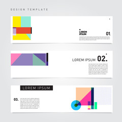 Aufkleber - Vector set abstract geometric design banner web template.