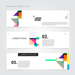 Aufkleber - Vector set abstract geometric design banner web template.