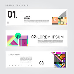 Aufkleber - Vector set abstract geometric design banner web template.