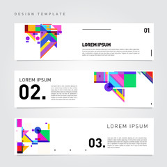 Aufkleber - Vector set abstract geometric design banner web template.
