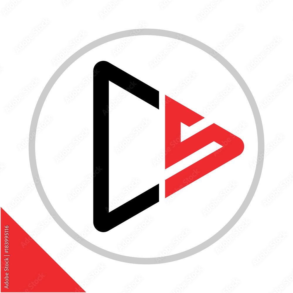 logo icon play button shape with combination of C & S initials Stock ...