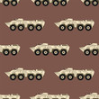 Military transport technic army war tanks industry technic armor system armored personnel camouflage seamless pattern background vector illustration.