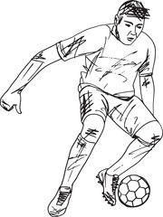 Wall Mural - Footbal player illustration