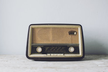 Antique Radio On Vintage Table