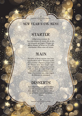 Wall Mural - Decorative New Year's Eve menu