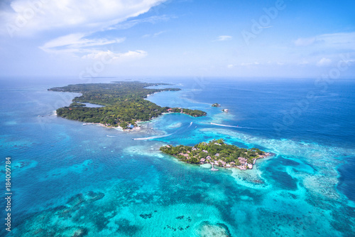Fotomural Rosario Islands in Cartagena de Indias, Colombia, aerial view.