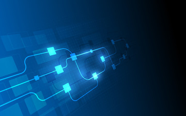 Poster - abstract circuit networking blockchain concept background